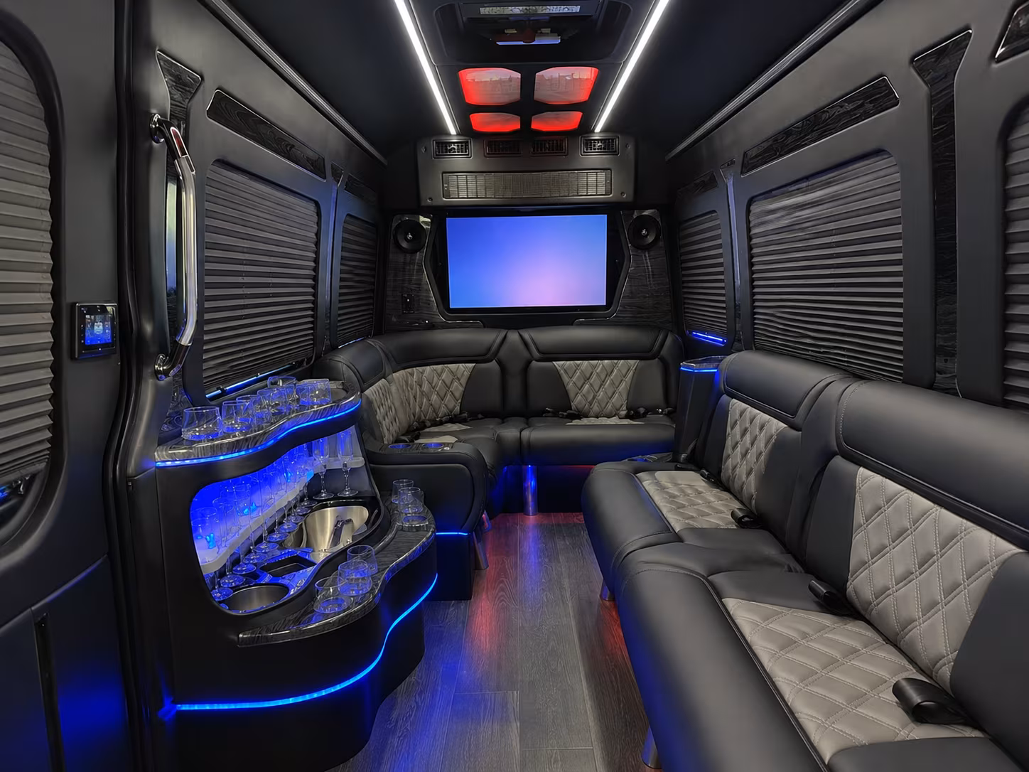 scranton 40 passenger party bus inside